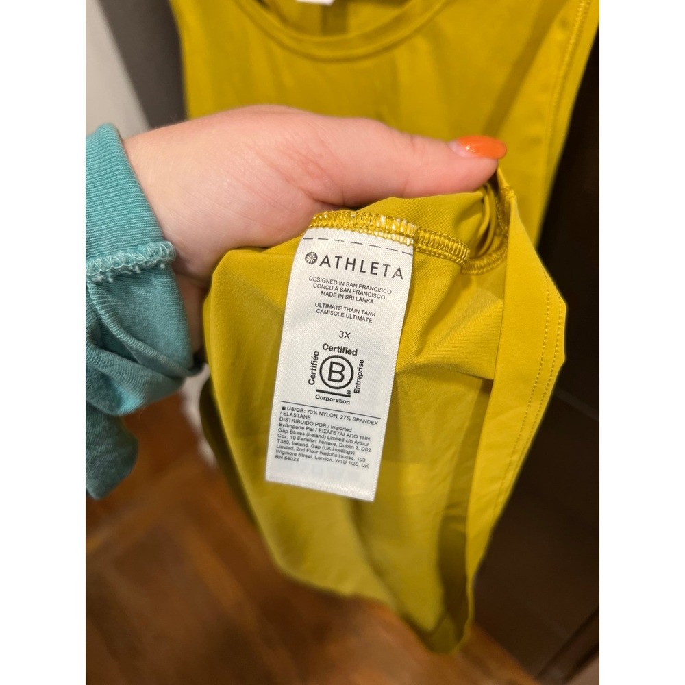 Athleta ultimate train tank camisole ultimate yellow‎ women's 3XL - Picture 4 of 4